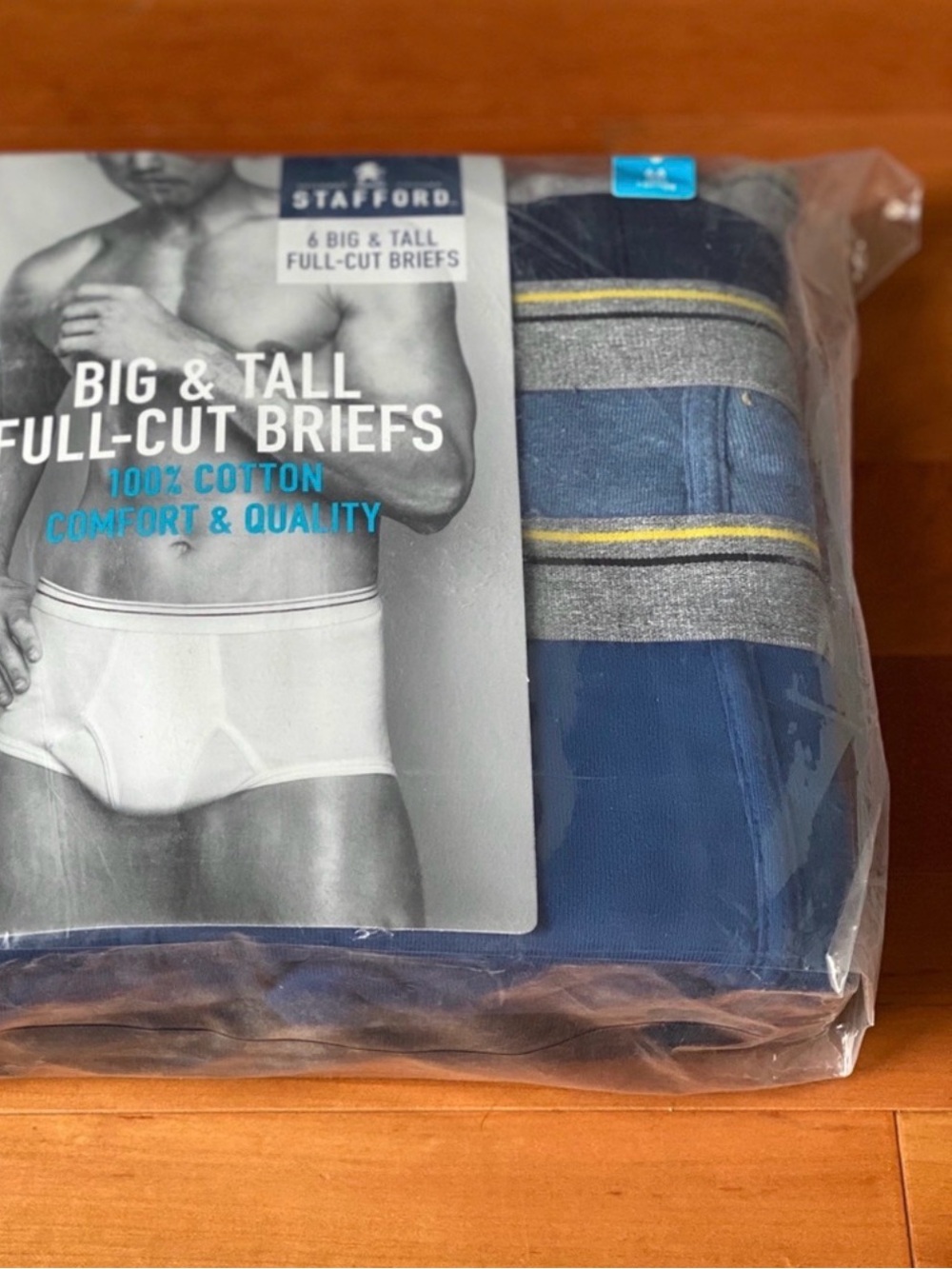 Stafford Big & Tall Full-Cut Briefs – Navy (6 Pack) - Size 46